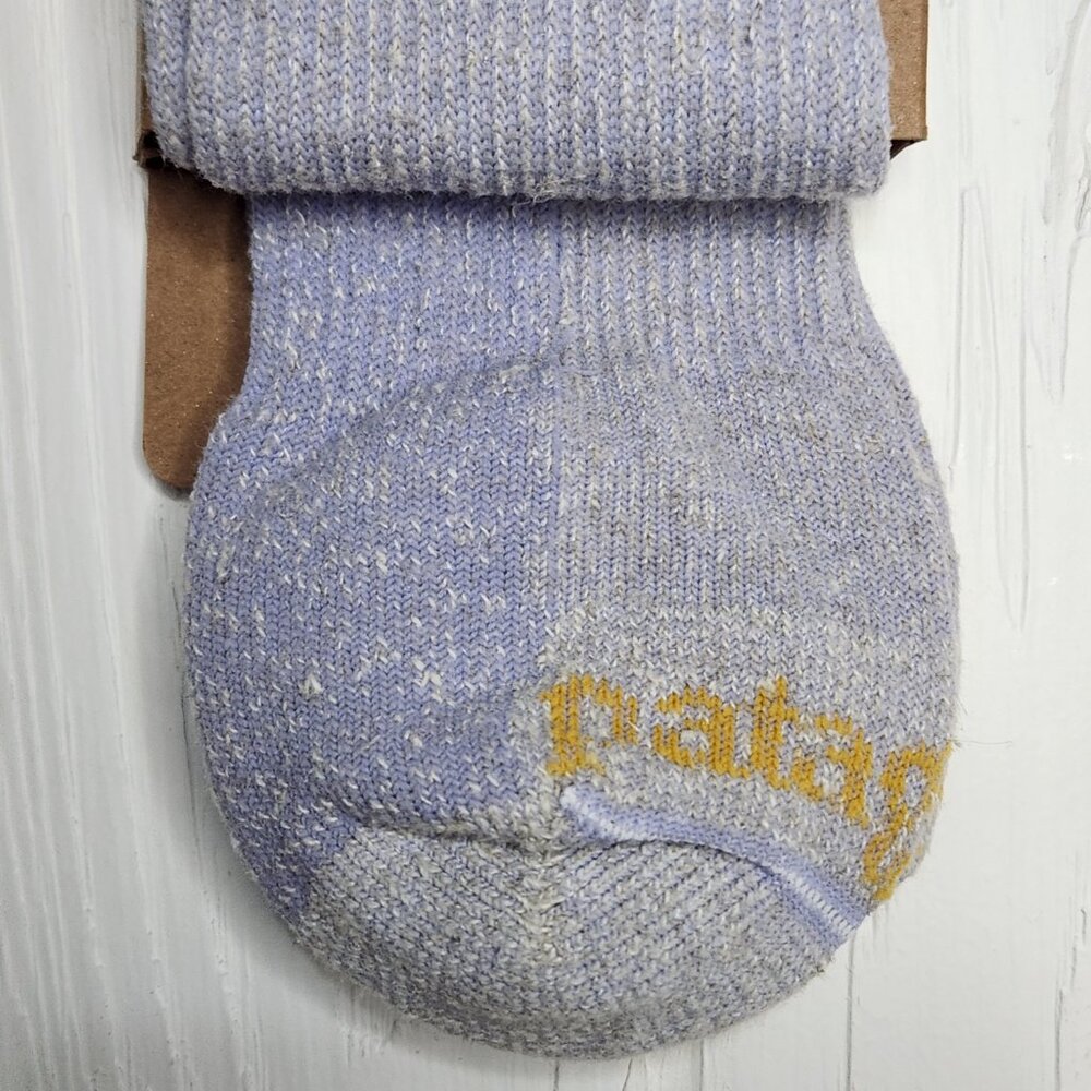 Patagonia Hemp Crew Socks Pale Periwinkle Size XL (Men's 12-15) Irregular - Picture 3 of 6